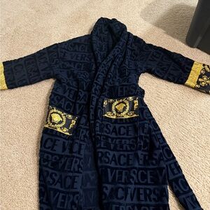 Versace Midnight Black Robe with Gold Detailing